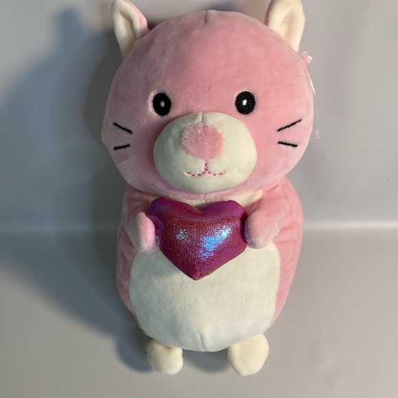 Squishmallows Toys Squishmallow Kellytoy Pink Cat Heart Plush